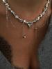 Moderne Vintage Silberfarbene Geometrische Perlenketten Halskette Für Frauen Weiblich Boho Quaste Herz Anhänger Schmuck