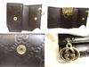 Authentic GUCCI GG Interlocking G Dark Brown Leather 6 Pics Key Chain #a870  Refurbished