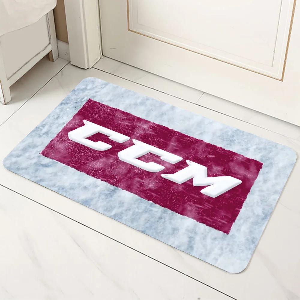 Tappetino CCM Hockey - Logo Marca Mazza da Hockey Attrezzatura Dinamico Multicolore Fan Sportivo Decorazione Casa Tappeto Porta M