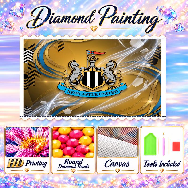 Newcastle United Football Diamond Painting Kit 5D Full Drill DIY Diamond Mosaic Wall Art Home Decor