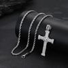 European and American hot-selling hip-hop micro-inlaid zircon cross pendant hipster men's and women's personalized necklace accessories