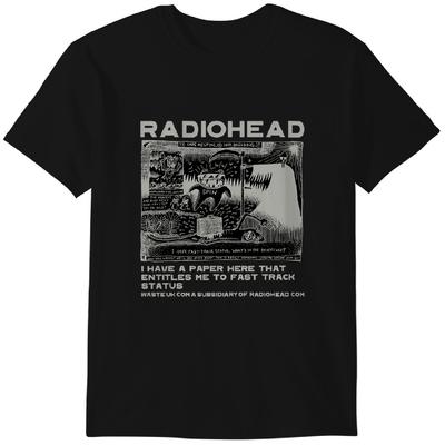 Radiohead Rockband Vintage Unisex T-shirt, Radiohead Tröja Klassisk T-shirt Herr - Svart