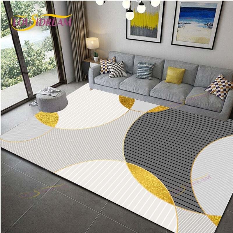 Geometric Carpet for Living Room Velvet Rug Kids Bedroom Bedside Rugs Soft Square Fluffy Carpets Home Sofa Table Decor Mat