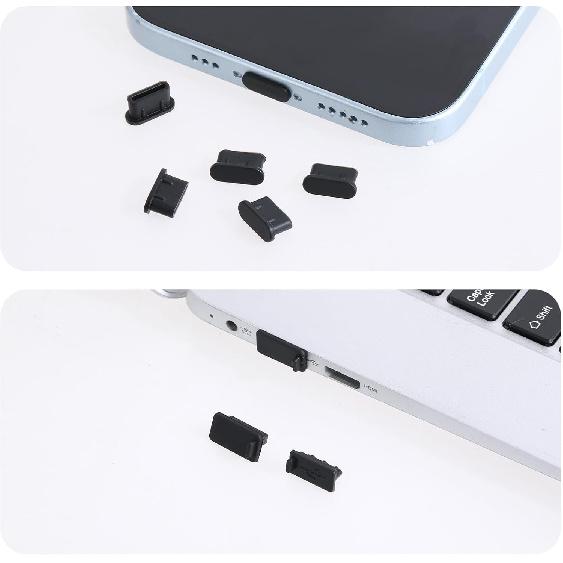 Bewudy 40 PCS 5 Types USB Anti Dust Cover Plugs, USB Type-C Dust Stopper, USB Dust Port Cover Plugs, Silicone USB Port Protector for USB A Female &