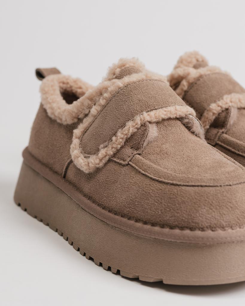 Klettstiefel Allsy 235235 36 Nerz Veloursleder Wolle