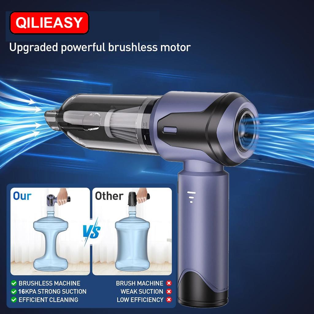 2025 Car Vacuum Cleaner High Power Portable Handheld Wireless Brushless Motor Cleaning Machine Powerful Air 16000PA suction Duster for Home Appliance