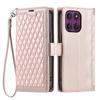 For Motorola Moto G56 5G Leather Case Rhombus Texture Wallet Stand Phone Cover with Wrist Strap