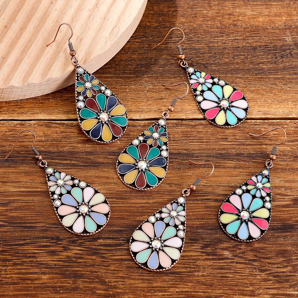 Boho Dangle Earrings for Women Geometric Multicolor Oil Drop Perfect to Match Various Outfits for Work Daily Wear Gift Versatile