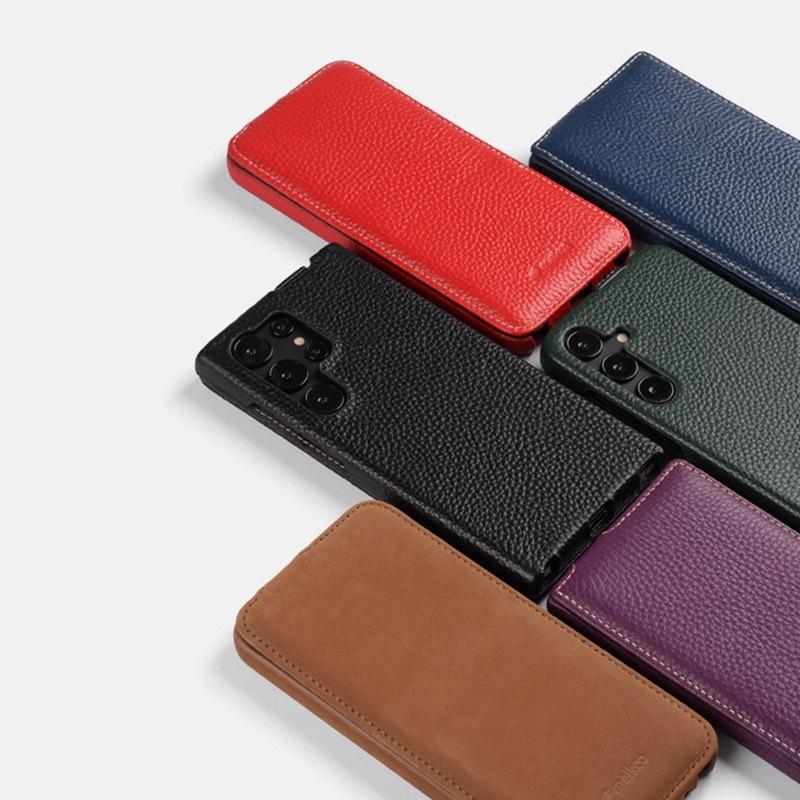Skórzane Etui Premium do Samsung Galaxy S25 S24 Ultra Pokrowiec Klapka Pełne Pokrycie dla S24 S25 Plus Odporna na Wstrząsy Osłona Ochronna