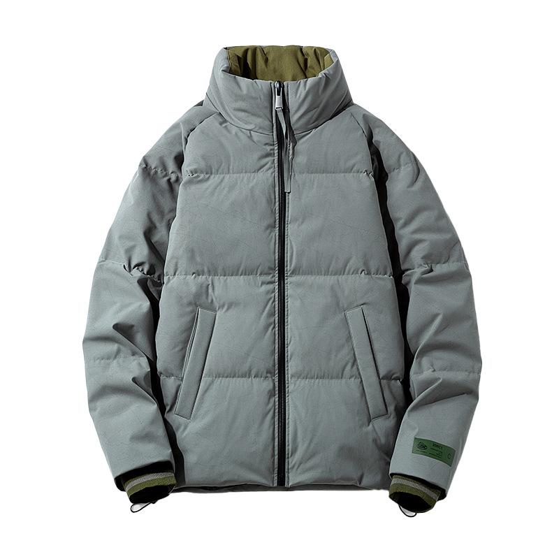 2025 New Winter White Duck Down Fake Two Pieces Down Jacket Men's Simple Warm Down Jacket Jacket Badge Casual Cotton Jacket