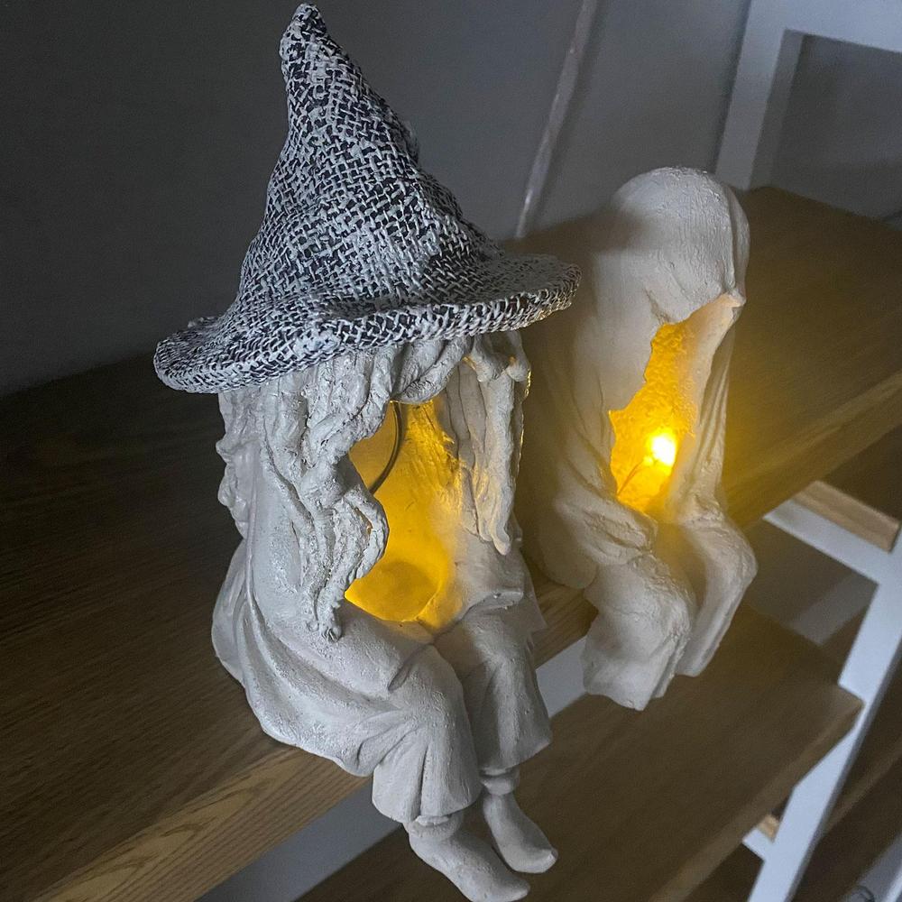 Halloween-Hexenstatue - Gruselige Dekofigur Für Haus & Garten 30 Cm