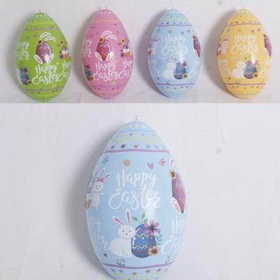 Œuf de Pâques Géant 16 Pouces Ballon PVC Ornement Suspendu de Jardin Balle Gonflable Motif Lapin Coloré Décor de Fête Extérieure de Pâques