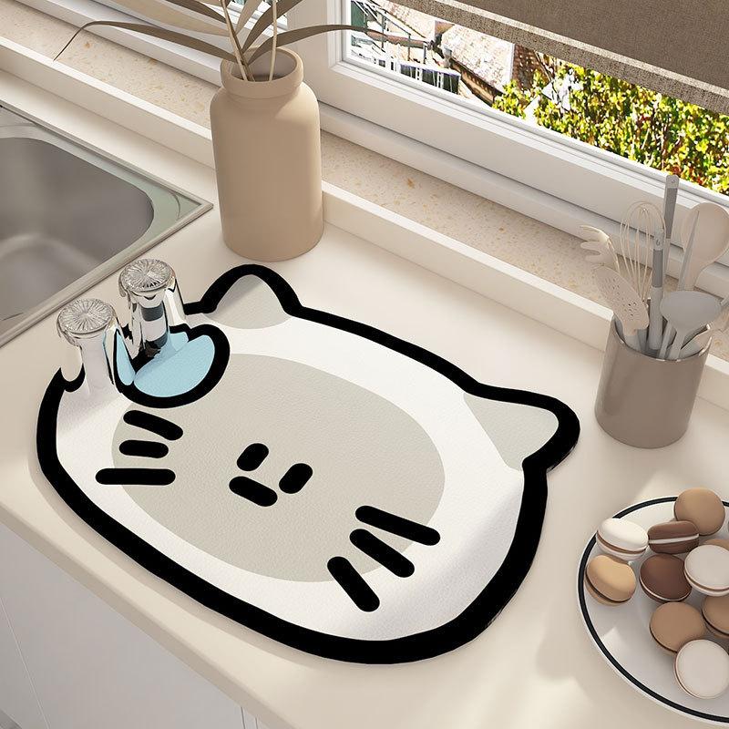 Absorbent Dish Mat Soft Quick-Drying Slip-Resistant For Kitchen Countertops Perfect Drying Dishes Cups Espresso Machines