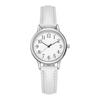 [White Base] Leather Band Women's Watch with Box/waterproof Function for Gift