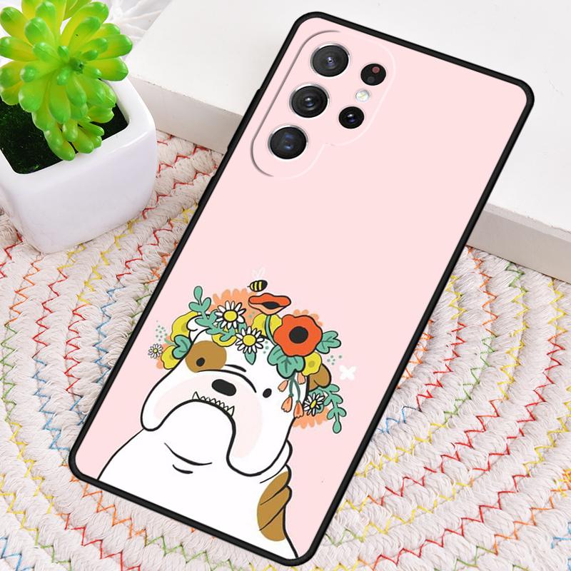 Lazy english bulldog cute dog Silicone Phone Case For Samsung Galaxy note 10 pro S26 S25 S24 S23 S22 S21 Plus Ultra Capa Cover