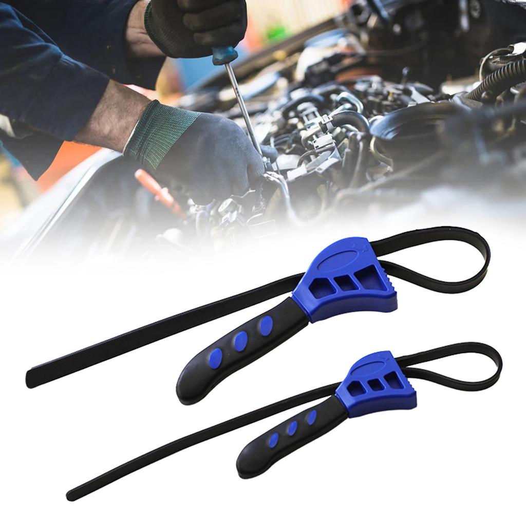 2Pcs/set Rubber Strap Wrench 210mm 160mm Strap Pipe Wrench Adjustable Heavy Oil Filter Spanner Strap Wrench Tool