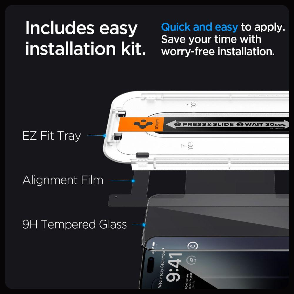 Szkło Hartowane Spigen Glas.tr Ez Fit Fc Iphone 15 Pro Max Black