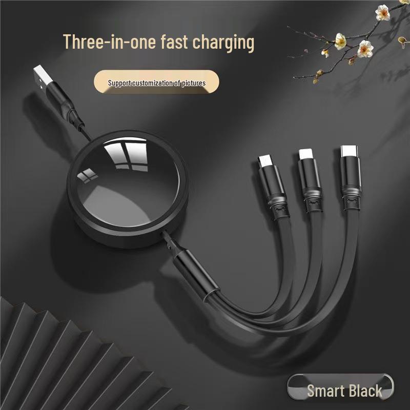 100W Type-C 3-in-1 Fast Charging Cable for Huawei, Android, and Apple Devices