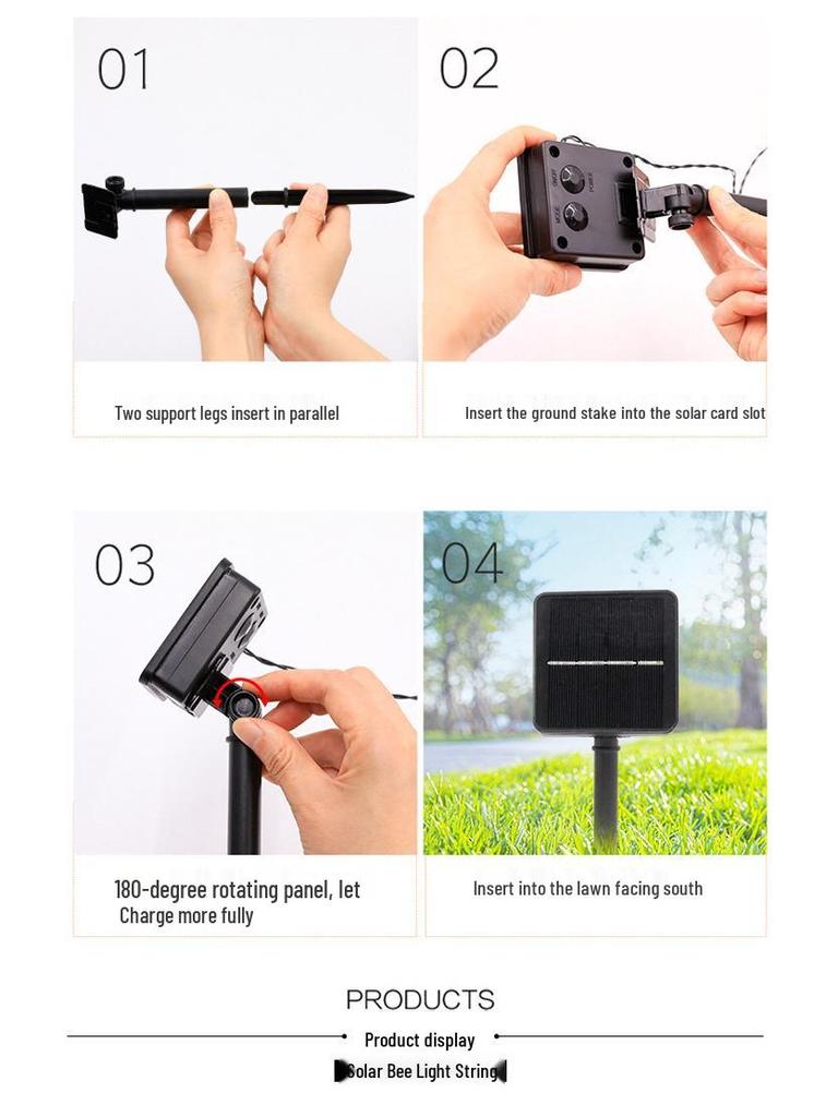 Colorful Solar Waterproof Lights for Outdoor Decoration - Camping, Picnic, Garden, Balcony, Courtyard, and Hanging Tree Atmosphere.