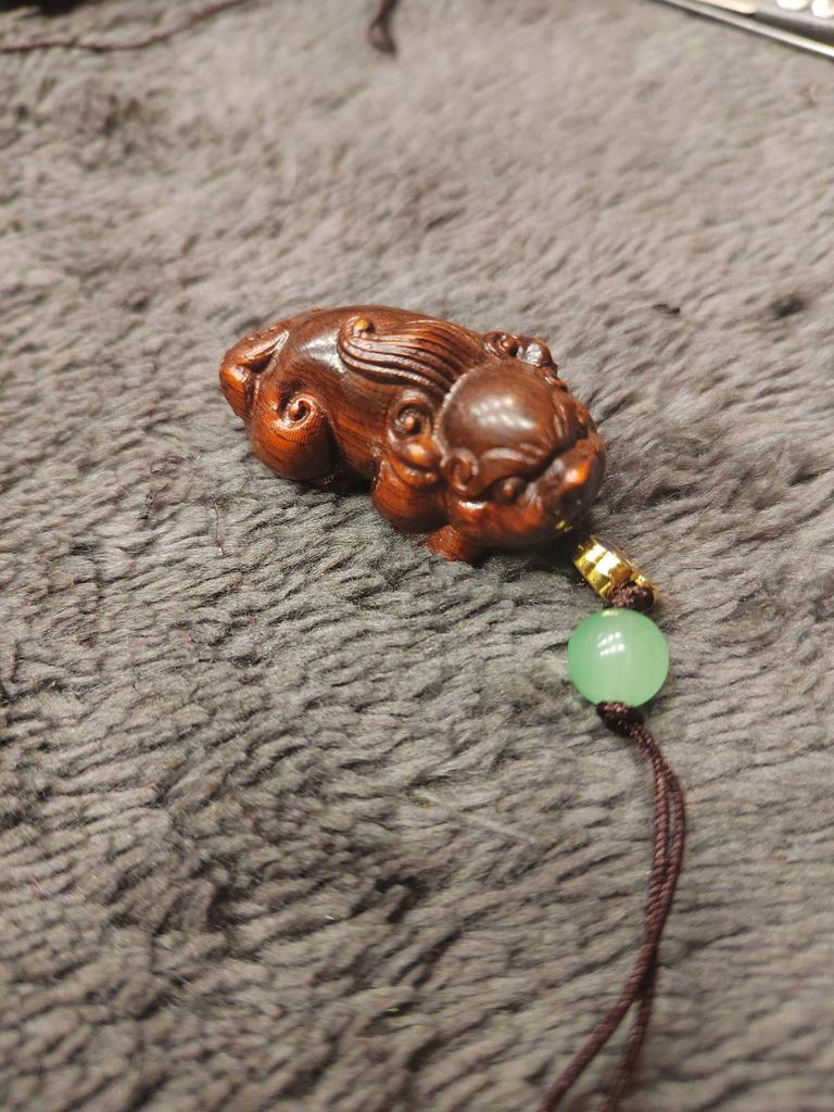 Green Sandalwood Zodiac Animal Guardians Phone Strap & Backpack Pendant