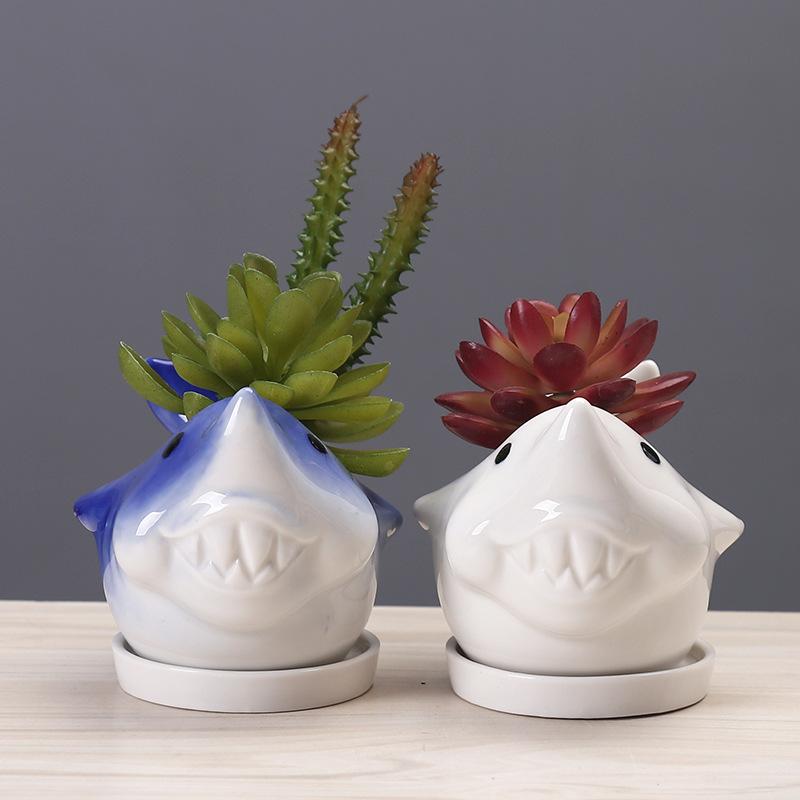 Creative New Succulent Flower Pot Ceramic, Gardening Cartoon Dolphin Animal Flower Pot
