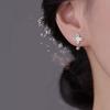 Elegant 925 Sterling Silver Flower Stud Earrings - Lightweight, High-End Women's Jewelry 2026