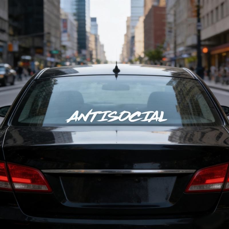 Edgy Humor Stickers for Vehicles Waterproof & Strong Decal Unsociable Texts Easy To Clean No Damage Paint