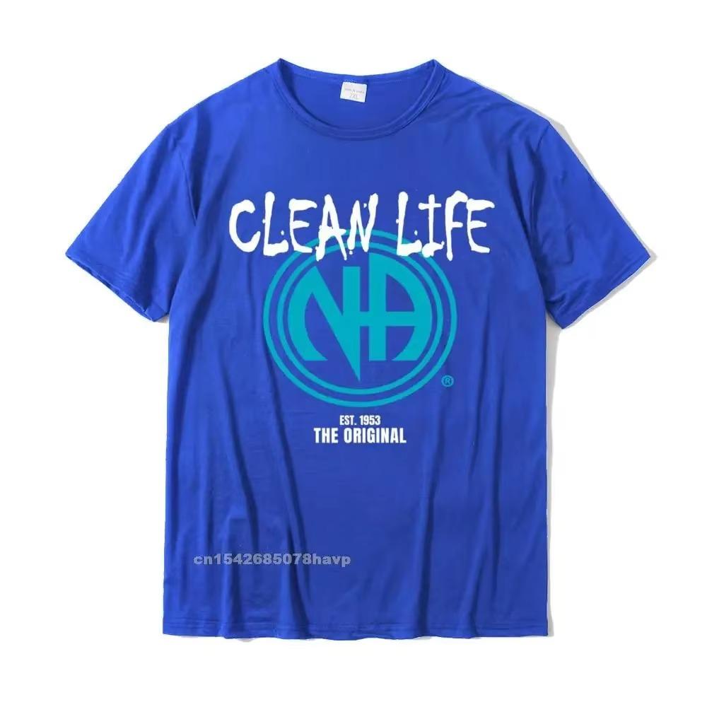 Clean Life Narcotics Anonymous NA Camisa Men Women Gift Top T-Shirts Custom Cotton Tops Tees Summer For Men