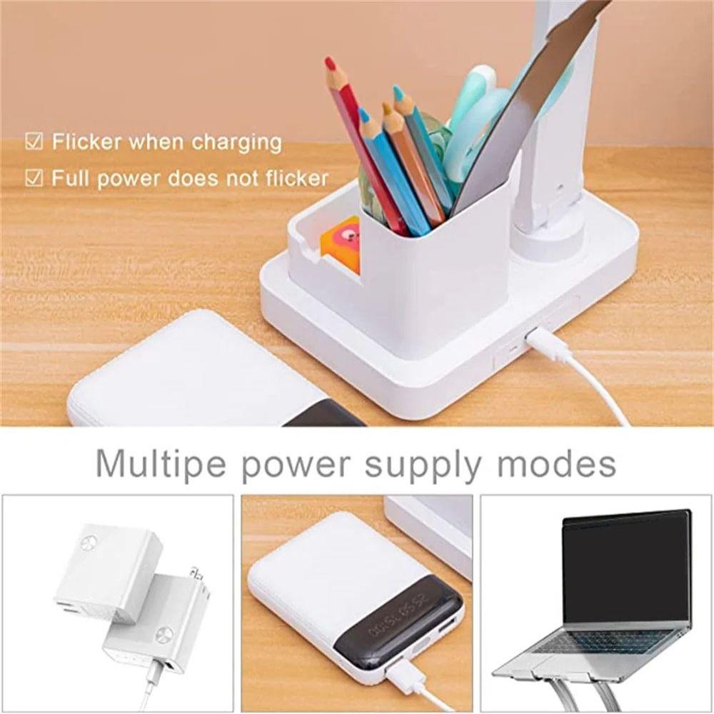 3 Levels Dimmable LED Desk Lamp Touch Control Foldable Reading Light Desk Lighting