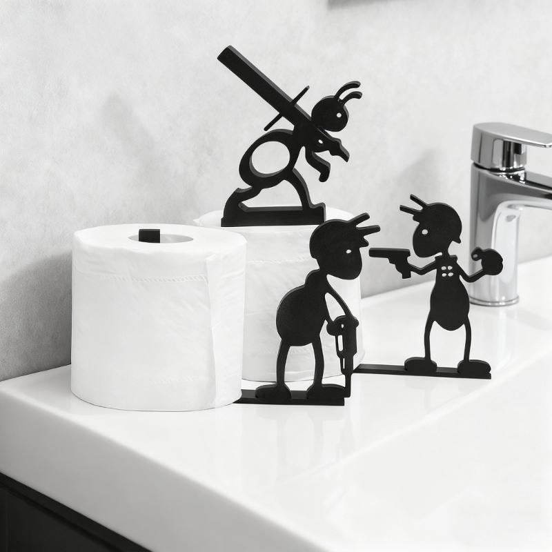 Creative Ants Shaped Toilet Roll Holder Easy Installation Paper Dispenser For Modern Space Household Storage Organizer