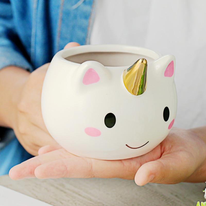 High-temperature Resistant Cartoon Unicorn Ceramic Mug Perfect For Milk And Coffee