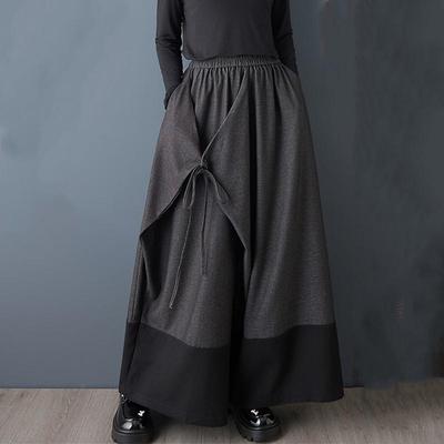 Μεγάλα μεγέθη βαμβακερό Vintage ψηλόμεσο casual φαρδύ μακρύ φθινοπωρινό παντελόνι φούστα με φαρδύ πόδι για γυναίκες