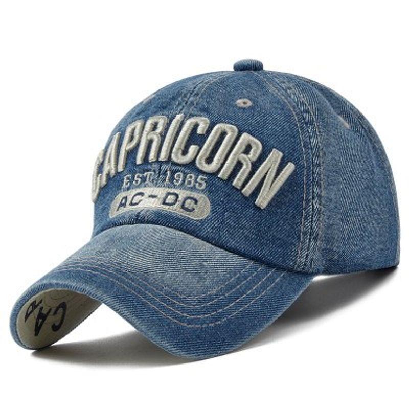 

Export Spring and Autumn High Quality Letters Embroider Cotton Cowboy Hat Girl s Cap Baseball Cap Peaked Cap Casual Male Hat Deep Blue One size