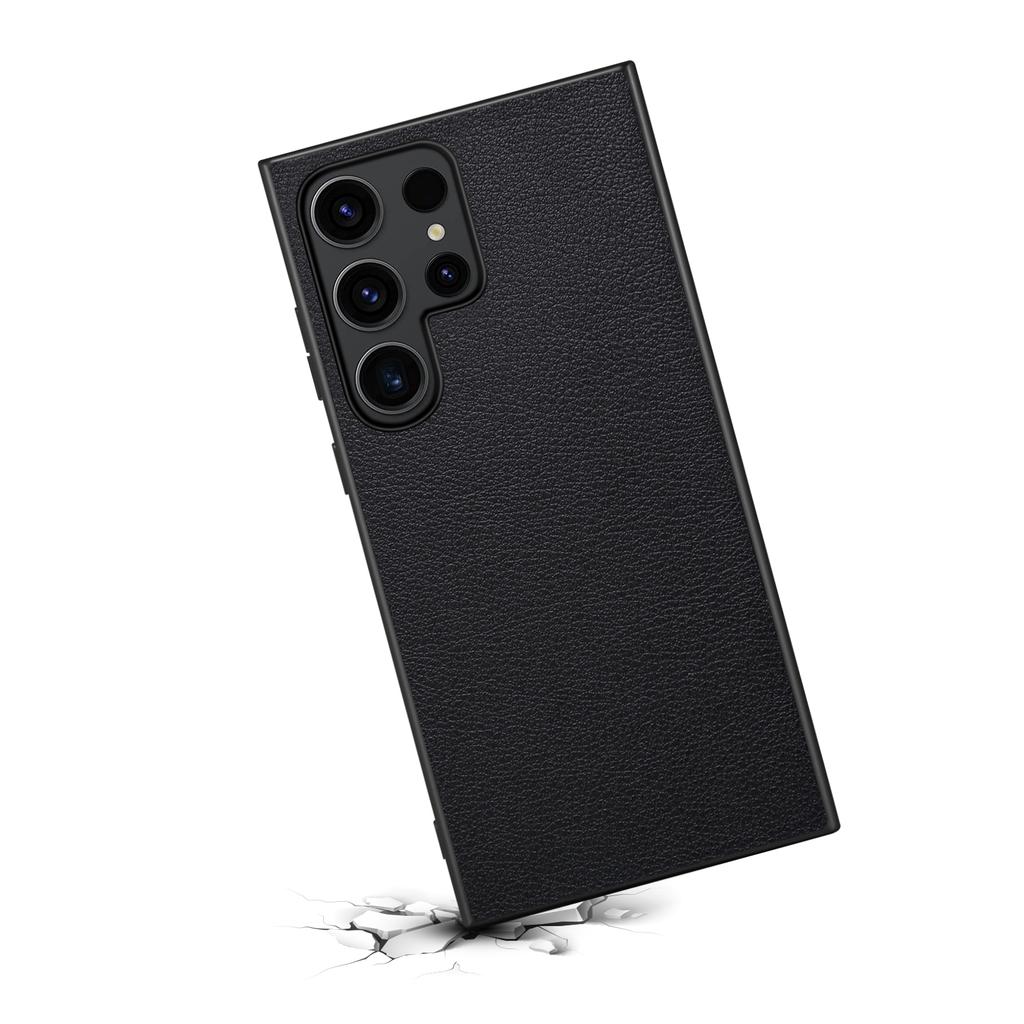 For Samsung Galaxy S24 Ultra Cell Phone Case Calf Texture Anti-fall PC+TPU+PU Leather Shell