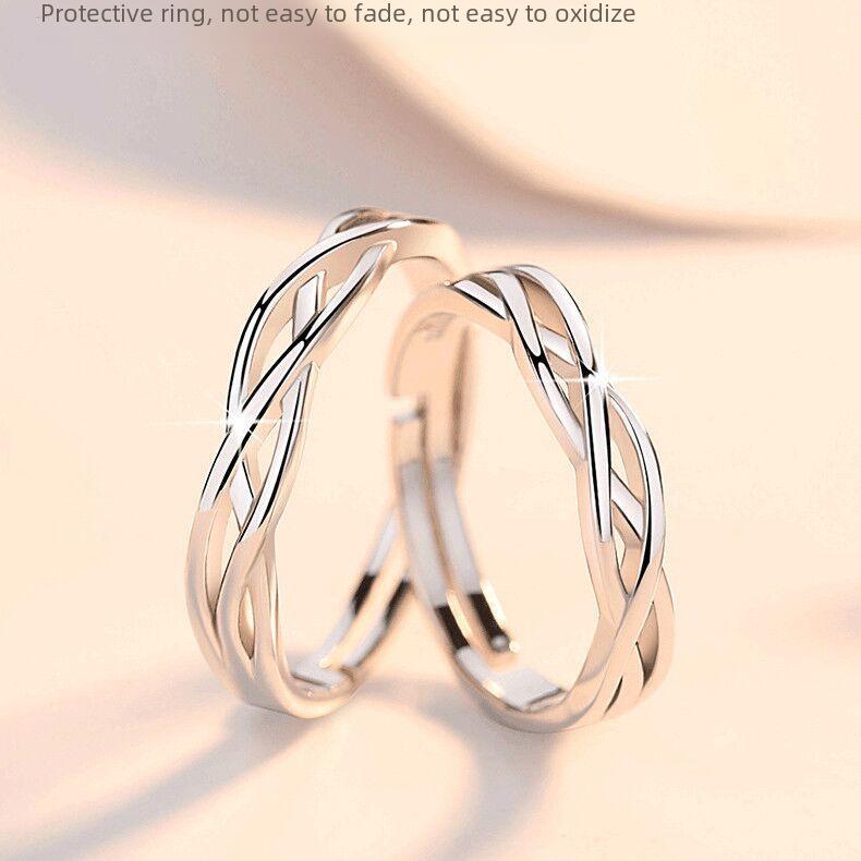 Intertwined Couple Rings: Open Long-Distance Rings for Men & Women, Trendy, Personalized, Meaningful Gifts for Students