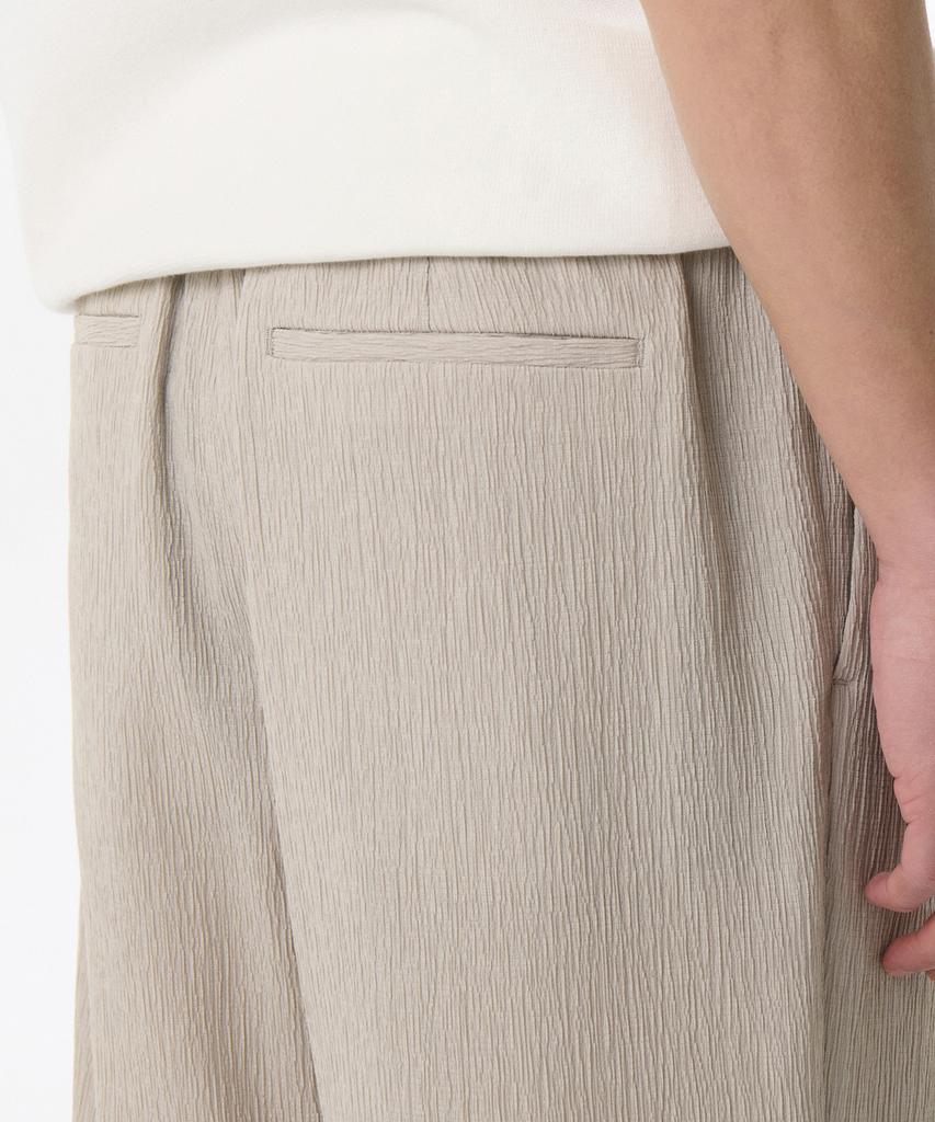 Musinsa Standard Crinkle Loose Tapered Elastic Waist Pants [Light Beige]