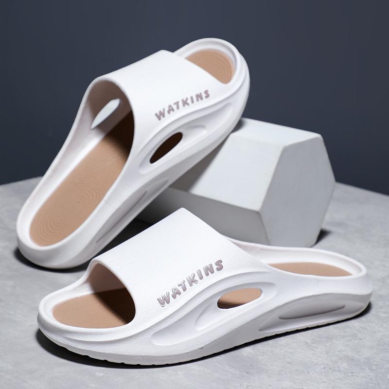 

Мужские модные спортивные сандалии на толстой нескользящей подошве для пляжа и дома 41/42 (Fits 40/41) коричневый/белый