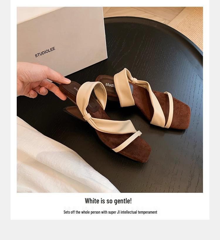 Sandály na klínku Grape Mom Style 5,5 cm s hranatou špičkou peep toe a jedním páskem pro ženy