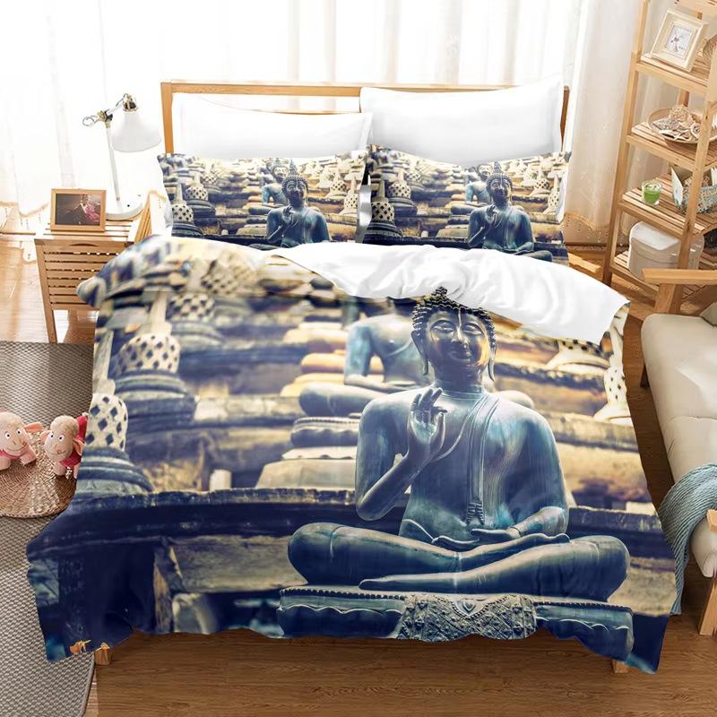 Colorful Buddha Down Comforter Set Bedding Set 3-piece Duvet Cover Set