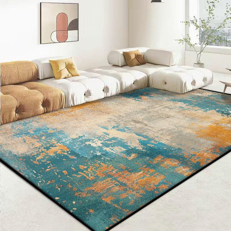 Simple Abstract Style Carpet for Live Room Soft Non-slip Bedroom Decoration Rug Big Size Foldable Dressing Table Mat Easy Clean