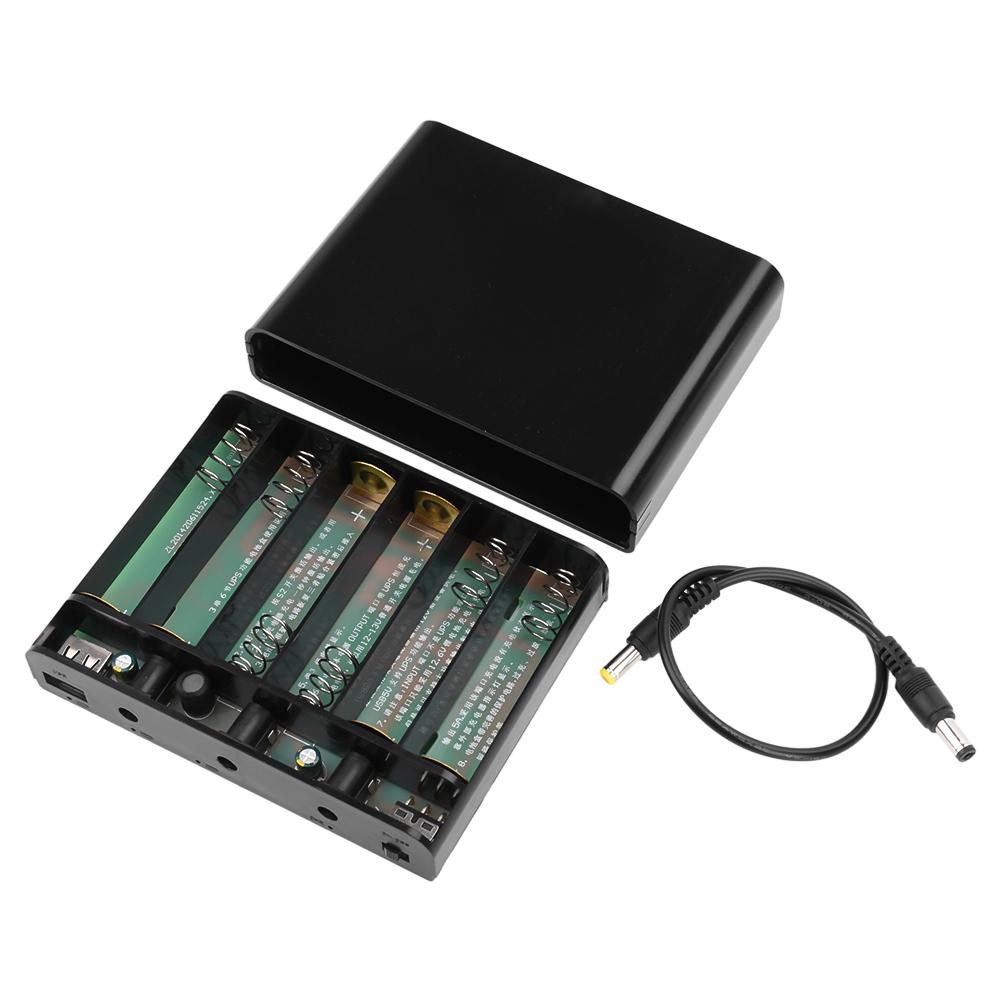 UPS 18650 Power Bank Case Weld-Free 3/4/6 cells Uninterruptible Power Supply Box 5V/9V/12V/16V Backup Power Supply DC 5.5*2.1mm