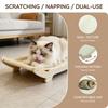Big Size Scratch Pad And Relaxation Bed Combined Sisal Top Wooden Bottom Comfortable For Large Animals