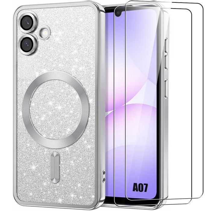 Beschermhoes - BOOLING - voor Samsung Galaxy A07 - Flexibel - Zilver - Geïntegreerde Camera Bescherming