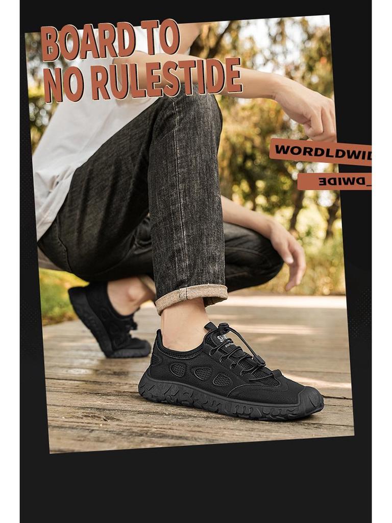 Men's Breathable Mesh Non-Slip Casual Shoes for Work and Sports