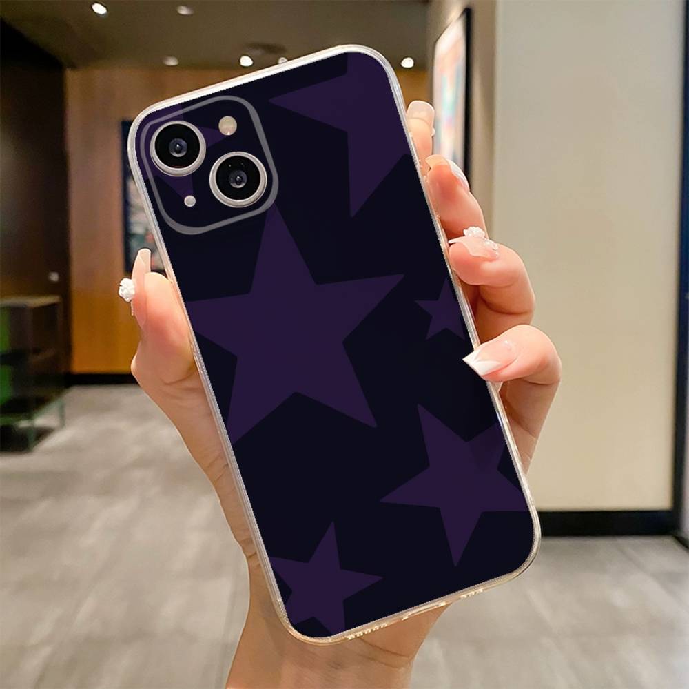 Fashion Vintage Large Stars Phone Case For iPhone 17 16e 16 15 14 13 12 11mini Pro Max X XR XSMAX 8 7 Air Plus Soft Cover
