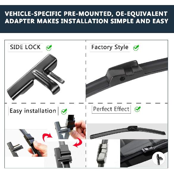 OEM Windshield Wiper Blade Set Replacement For BMW 5 7 Series F01 F02 F04 F07 F10 M5 2010-2016 High Performance Original Equipment Wipers 26"/18"