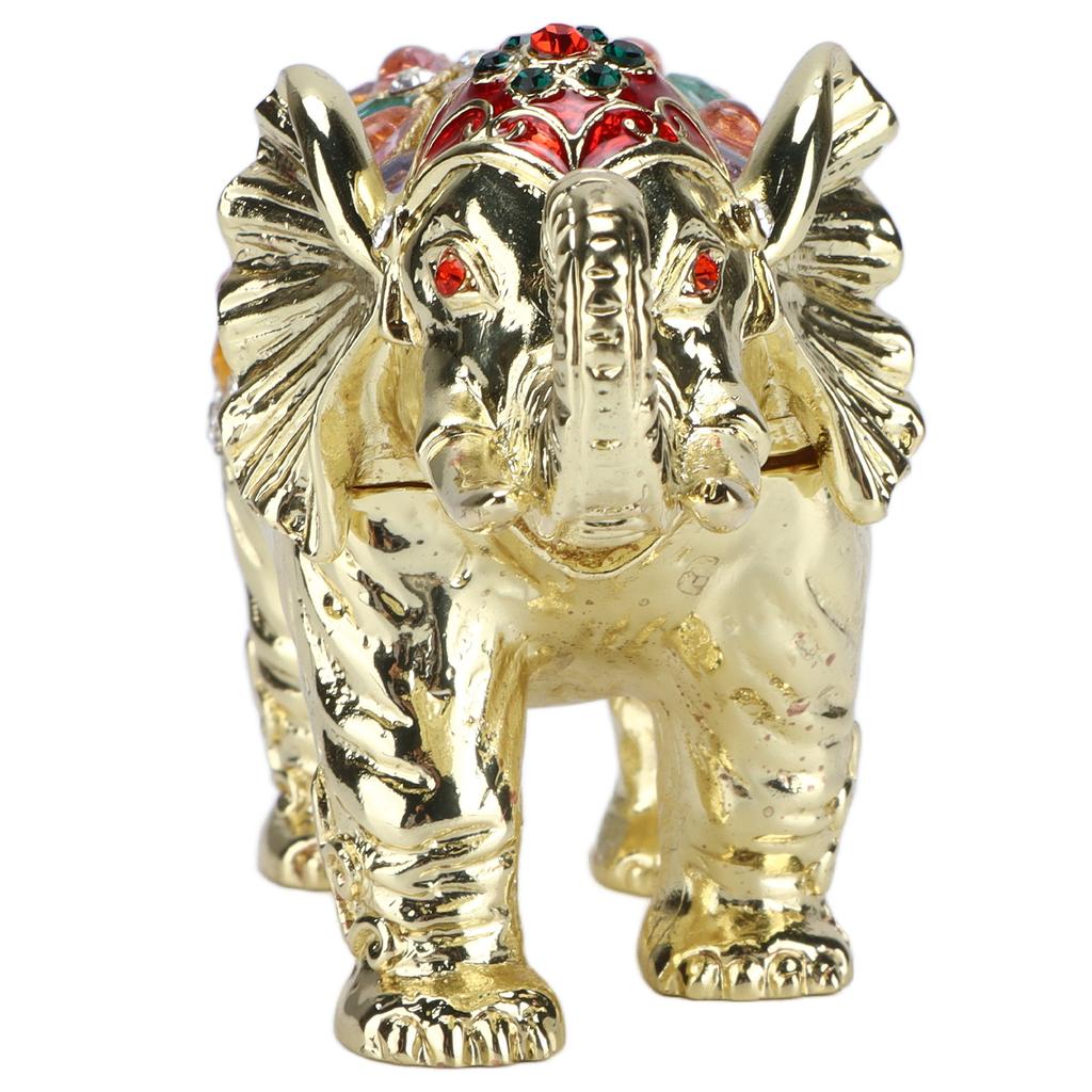 Caja de Joyería de Elefante con Pedrería, Figurilla de Animal Joyero para Mujer Niña