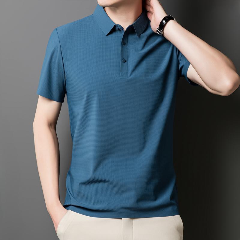 Ice Silk POLO Shirt Short-sleeved T-shirt Casual Polo Shirt T-shirt