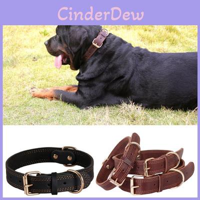 Retro-Rindsleder-Haustierhalsband mit Kupferschnalle für Hunde großer Rassen