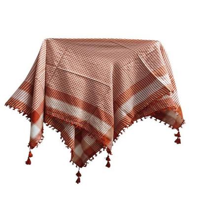 Red and White Keffiyeh Scarf Traditional Middle Eastern Shemagh Shawl